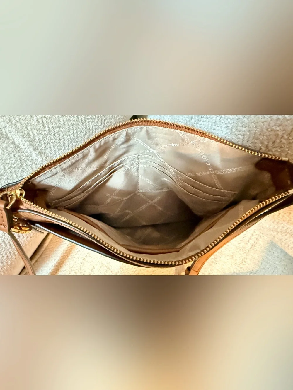 Michael Kors Tan Crossbody Bag - Pebbled Leather